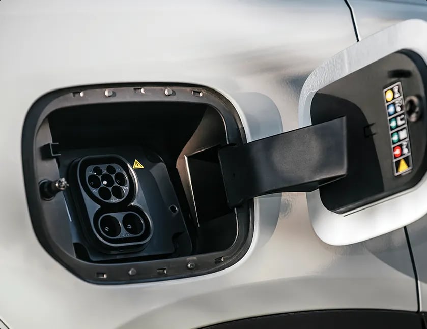 Detalhe da porta de carregamento